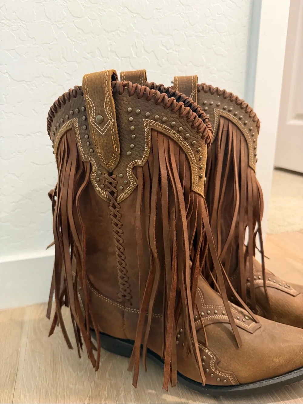 Rockin’ Country Women's Brown Fringe Western Boots